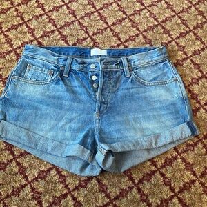 Boyish Womens Marley Rebel Without A Cause High Rise Roll Cuff Denim Shorts, 28